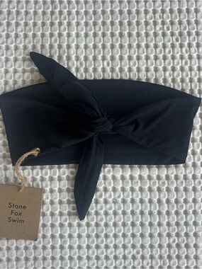 Stone Fox Swim Black Bandeau Knot Bikini Top